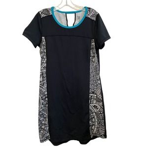 Title Nine Short Sleeve Active Dream Dress Size Medium Black Tribal Golf Tennis‎